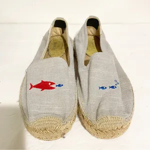 Soludos x Mary‎ Matson Women’s Size 9.5 Hungry Fish Linen Platform Espadrille thumbnail 2