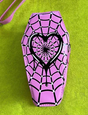 Boutique Pink Spiderweb Purse thumbnail 1