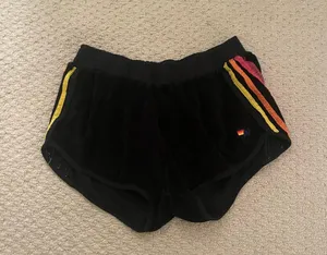 Aviator Nation black terry cloth shorts thumbnail 1