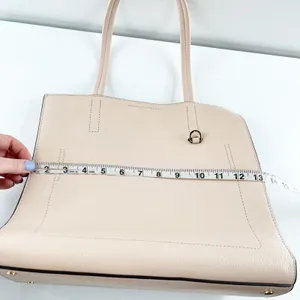 Banana Republic Leather Double Top Handle Tote Handbag Purse Blush Pink thumbnail 7