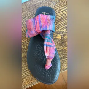 Sanuk Multicolor Yoga Sling Striped Sandals Size 7 New Condition‎ thumbnail 3