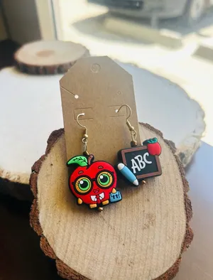 Back to School Teacher Earrings | Apple ABC Dangle Earrings | Teacher Gift thumbnail 4