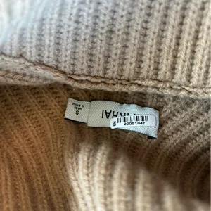 Simkhai Cashmere Wool Adrienne Striped Button Turtleneck Brown Sweater thumbnail 9