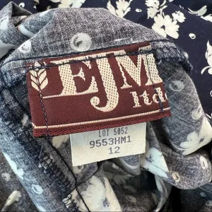 EJM ltd. Vintage 70’s-80’s floral print drop waist pliseé cotton romper, sz 12 thumbnail 12