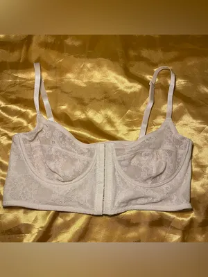 Y2K Ivory Lace Longline Bustier Bralette thumbnail 2