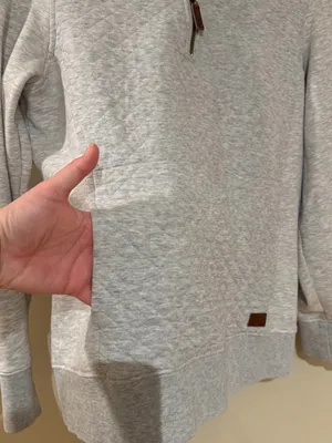 L.L. Bean Gray Quilted Quarter-Zip Pullover thumbnail 6