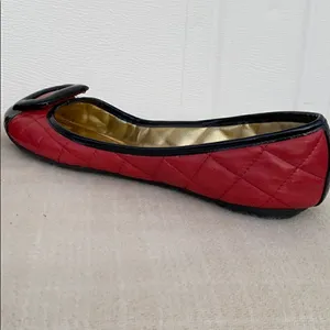 Marc Fisher Red& Black Leather Flats thumbnail 4