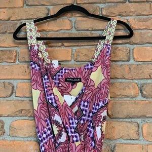 Tata Jolie‎ Floral Dress Geometric Print Hi-Low Maxi Long Vibrant Summer Boho XL thumbnail 2