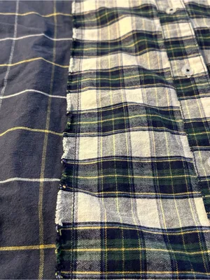 BDG Urban Outfitters Robbie Spliced Plaid Flannel button down shirt oversized L thumbnail 2