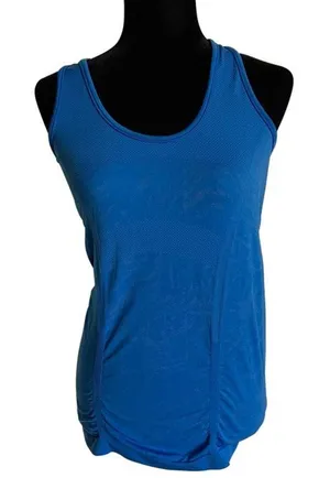 Athleta‎ Womens Tank Top Sz S Fastest Track Blue Tiger Animal Print Unstinkable thumbnail 1