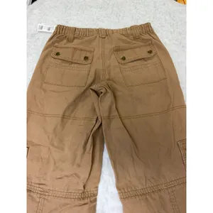 RSQ Women Brown Low Rise Overdye Cargo Z Wide Leg Pants XS NWT thumbnail 6