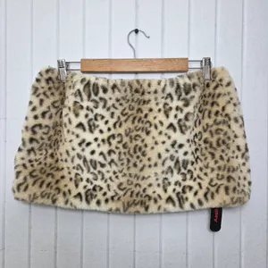 ROMWE Leopard Print Grunge Punk Spring Carnival Fluffy Mini Skort‎ Y2K Size L thumbnail 3