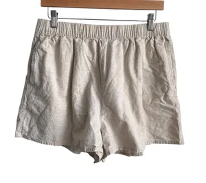 Rhythm Classic Beach Shorts Sand Linen Cotton Elastic Waist Size 10 thumbnail 1