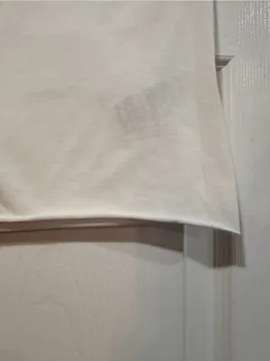 NWOT Anthropologie Size XS White Stretch Short Sleeve Raw Hem Stretch Crop Top thumbnail 6