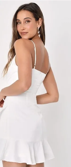 LULUS Bridal Bachelorette Engagement Bridal Shower Sexy Mini Dress thumbnail 1