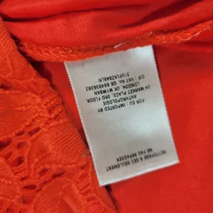 Anthropologie Leifnotes Dogflora Dress Womens L Orange Floral Lace Lined thumbnail 7