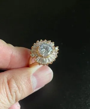 18k gold plated white crystal statement ring size 8 thumbnail 7