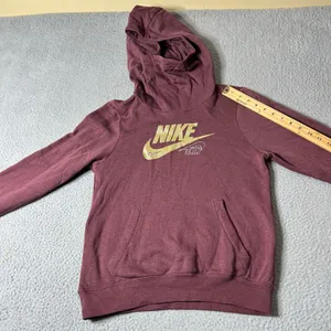Nike Hoodie Womens XS Maroon Long Sleeve Pullover Soft‎ Hoodie thumbnail 6