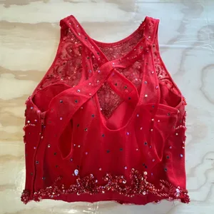 Alyce Paris Red Beaded 2-Piece Prom Dress Set Mermaid Gown Size 4 Formal Event thumbnail 7