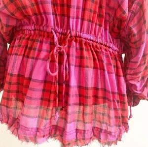 Free People Pacific Dawn Plaid Peplum Size XS thumbnail 6