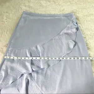THE JETSET DIARIES‎ Purple Satin Midi Skirt Draped Ruffle Thigh Slit Large New thumbnail 15