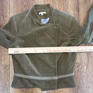 Vince Womens Brown Corduroy Asymmetrical Snap Cropped Jacket Size‎ 8 USA Made thumbnail 12