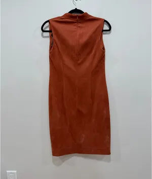 J. McLaughlin Rust Faux Suede Sleeveless Sheath Dress Size Medium thumbnail 5