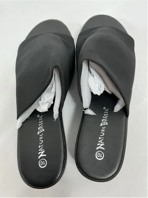 Womans New Nature Breeze Platform Slip On Slide Sandals 10 Black thumbnail 3