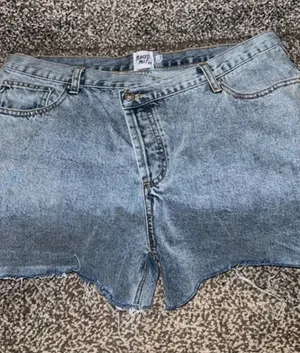 Princess Polly Light Blue High-Rise Denim Shorts thumbnail 1