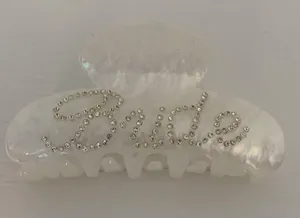 Bride Rhinestone Claw Hair Clip 4” thumbnail 4