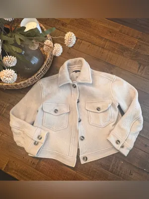 QUINCE 100% Merino Wool Cropped Shirt Jacket - please read!!! thumbnail 2