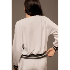 Sundry Anthropologie California Love Heart Graphic Sweatshirt White Grey Striped thumbnail 3