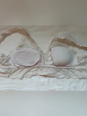 Aerie White Floral Lace Longline Bralette Lightly Lined Size L thumbnail 3
