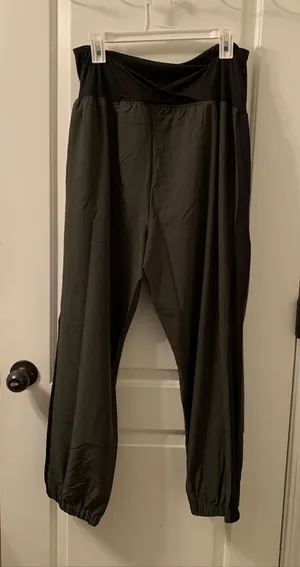 Isabel Maternity Women's Size XXL Active Wear Jogger Pants Olive Green … thumbnail 1