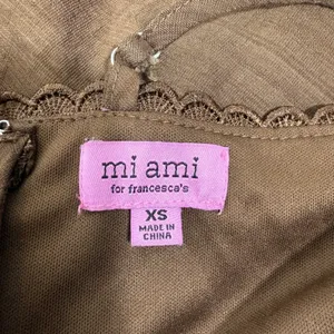 Francesca's Mi‎ Ami Babydoll Tiered Short Romper Forest Fairy Brown Size XS thumbnail 5