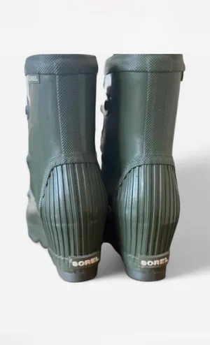 SOREL Joan of Arctic Rain Wedge Boots Nori Green Waterproof Rubber 9.5 NWOB thumbnail 7