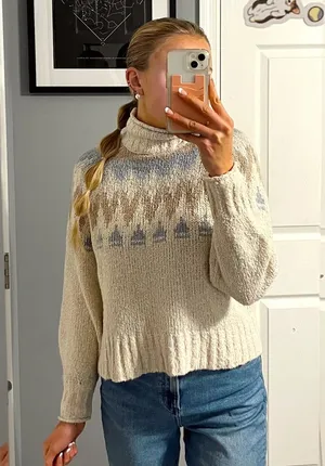 American Eagle Patterned Turtleneck Sweater thumbnail 1