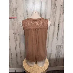 Perception Concept Mauve Pink Sleeveless Top Womens Size Large L Lace Tie Front thumbnail 2