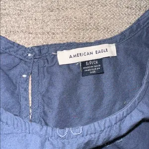 American Eagle Blue floral blue long sleeve blouse thumbnail 6