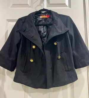 Vintage Apple Bottoms 3/4 Sleeve Peacoat – Black Wool Blend – Size S thumbnail 1