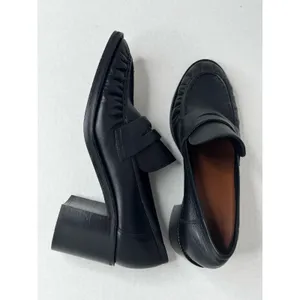 Aquatalia Josette Black Nappa Leather Heeled Loafers Moccasins Size 11 thumbnail 3