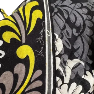 Vera Bradley‎ Floral Grand Traveler Bag Yellow Gray Black Quilted Duffle thumbnail 5