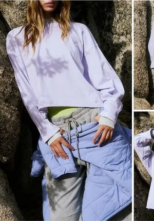 NWOT Free People FP Movement Inspire Layer - violet frost purple - XS thumbnail 1