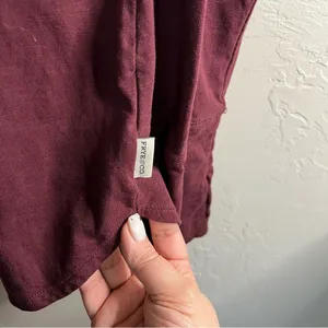 Frye &‎ Co. Burgundy Fox Tail Heritage Raw Hem Thumb Holes Top thumbnail 4