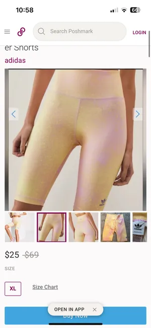 ADIDAS Women Bike Leggings Shorts Small Splash Sports Athletic Slim Activewear thumbnail 9
