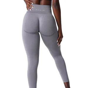 NVGTN Contour Seamless Gray High-Waisted Athletic Leggings MEDIUM thumbnail 2