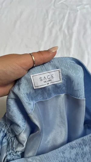 Sage the Label blue silk maxi skirt thumbnail 2