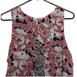 Lucky Brand Womens S Floral Paisley‎ Tank Top Coral Cream Boho Peasant Festival thumbnail 11