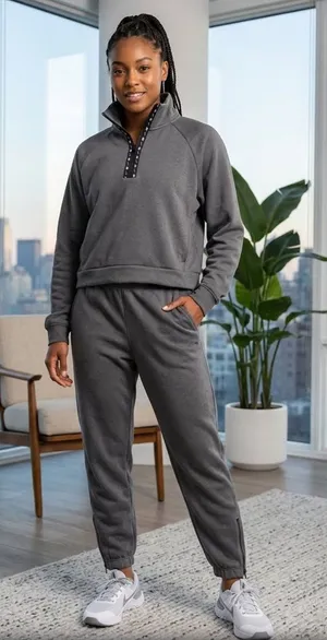 Nike Therma-Fit 1/2 zip cropped Pullover sweatshirt Gray size large thumbnail 1