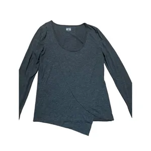 Converse Long Sleeve Faux Wrap Style Top sz L gray‎ thumbnail 6